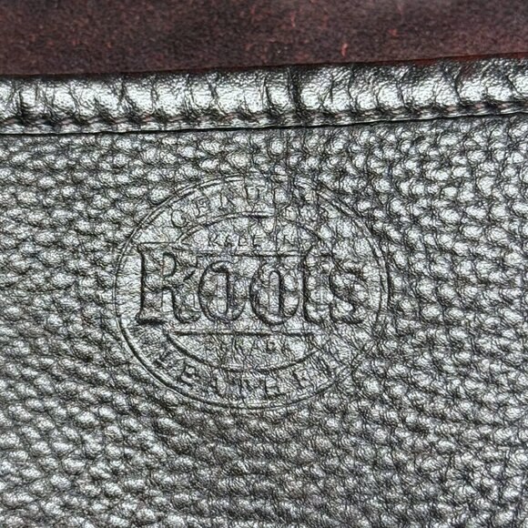 Re-Issue 1976 Roots Bavarian Leather Crossbody Satchel Black/Wine Red Purse - Picture 3 of 13